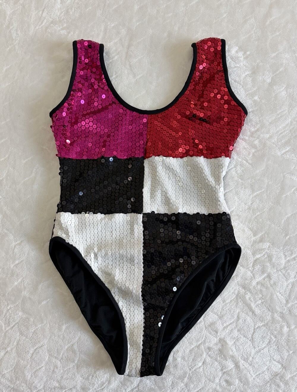 Vintage 80s Jeanette Kastenberg Size S Sequin Bodysuit Leotard Lined Glam